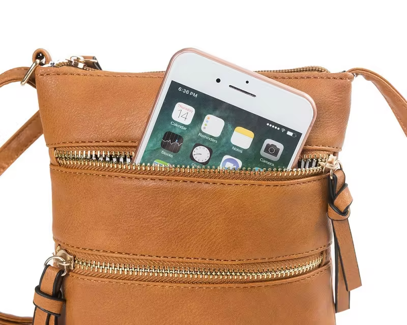 Women's Small PU Leather Sling Messenger Bag- Small