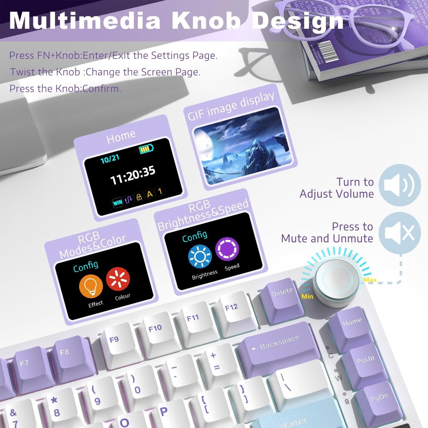 ATTACK SHARK X85 TRI-Mode Mechanical Keyboard- Starlight White