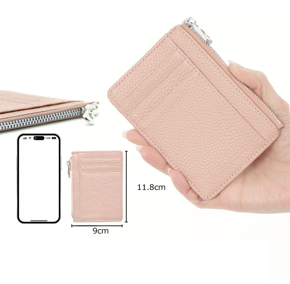 Dusty Pink Genuine Leather Slim Card Holder