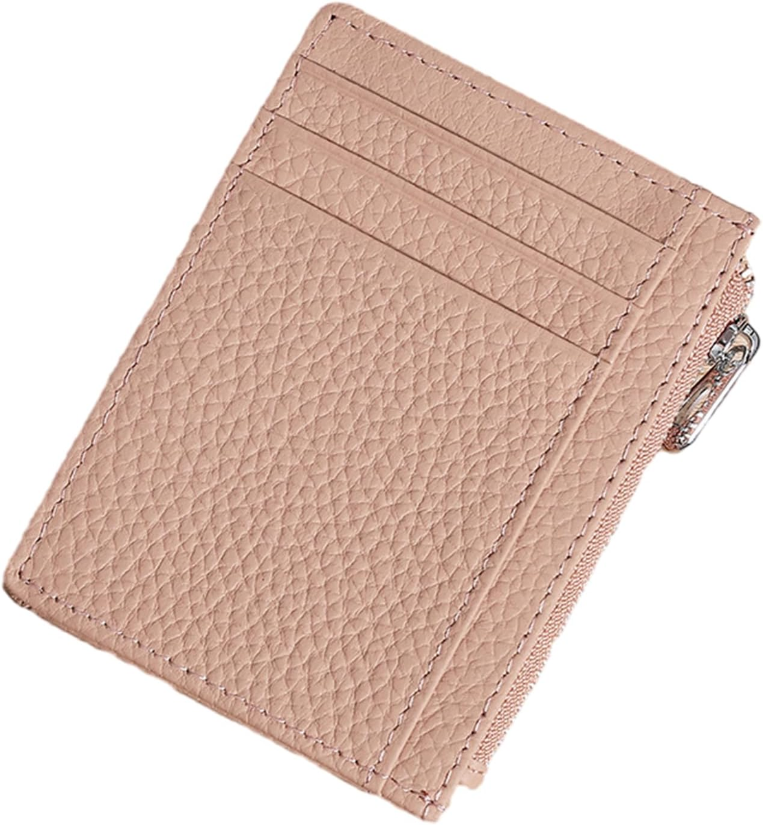 Dusty Pink Genuine Leather Slim Card Holder