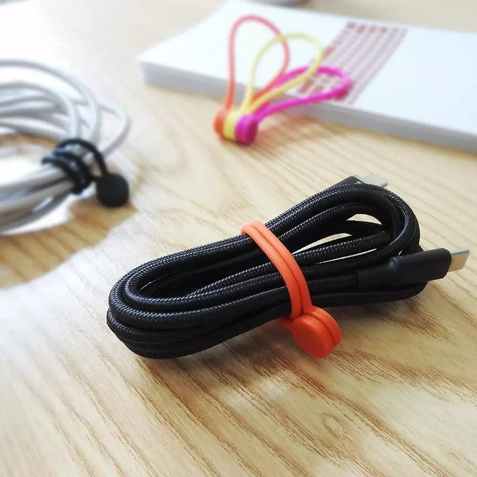 Reusable Silicone Magnetic Cable Ties(Pack of 10) - V2(stronger magnet) - Black