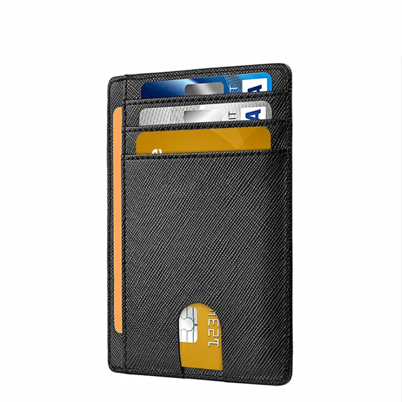 Slim Genuine Leather RFID Minimalistic Card Holder- Saffiano