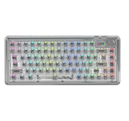 Attack Shark K75 Wireless, Bluetooth, Wired USB Multi-device Keyboard- Transparent White