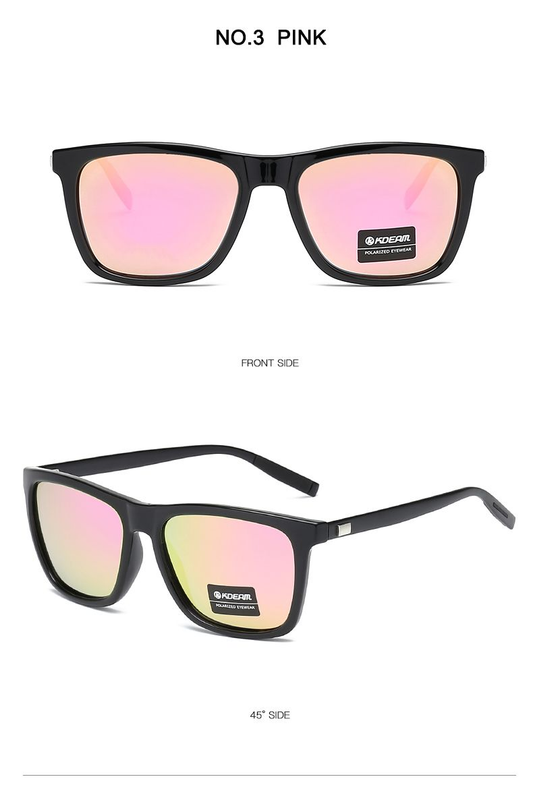 KDEAM KD387S Polarized Sunglasses - Black, Pink