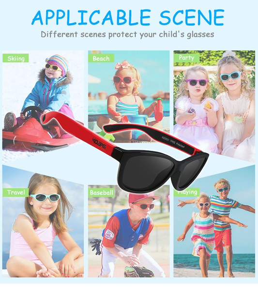 KDEAM Kids Polarized Sunglasses - C3 (Red/Black)