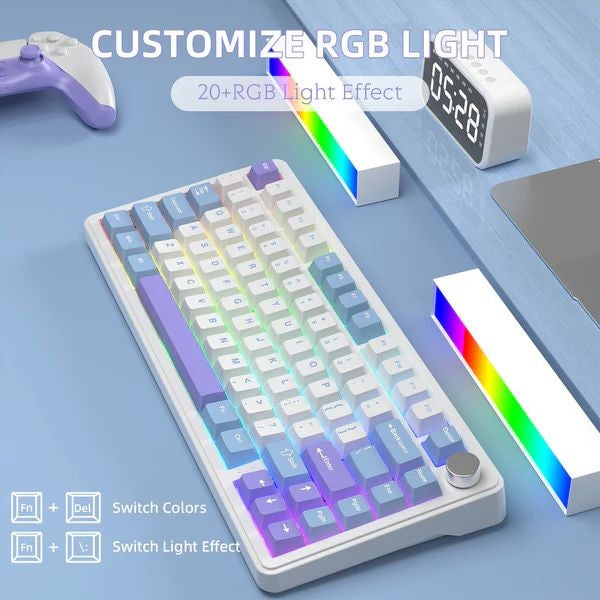 ATTACK SHARK X85 TRI-Mode Mechanical Keyboard- Starlight White
