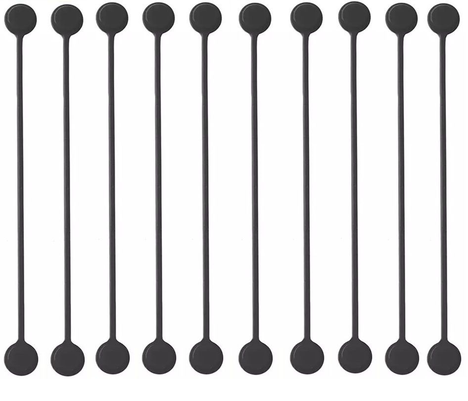 Reusable Silicone Magnetic Cable Ties(Pack of 10) - V2(stronger magnet) - Black