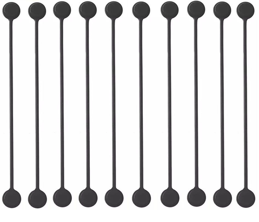 Reusable Silicone Magnetic Cable Ties(Pack of 10) - V2(stronger magnet) - Black