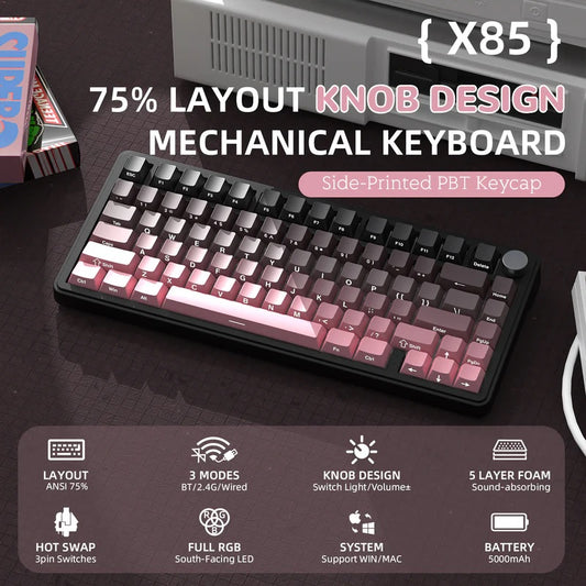 ATTACK SHARK X85 TRI-Mode Mechanical Keyboard- Blackberry