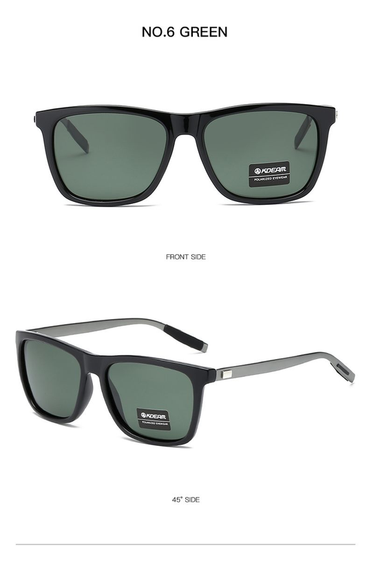 KDEAM KD387S Polarized Sunglasses - Black, Green