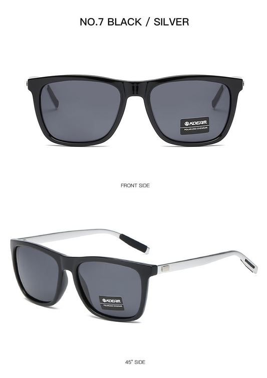 KDEAM KD387S Polarized Sunglasses - Black, Silver