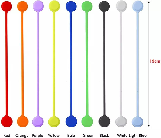 Reusable Silicone Magnetic Cable Ties(Pack of 9)- Multicolored