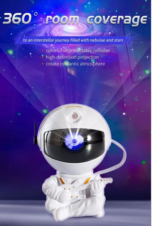 Astronaut Rotatable Mini Nebula Projector Night Light - Black Star